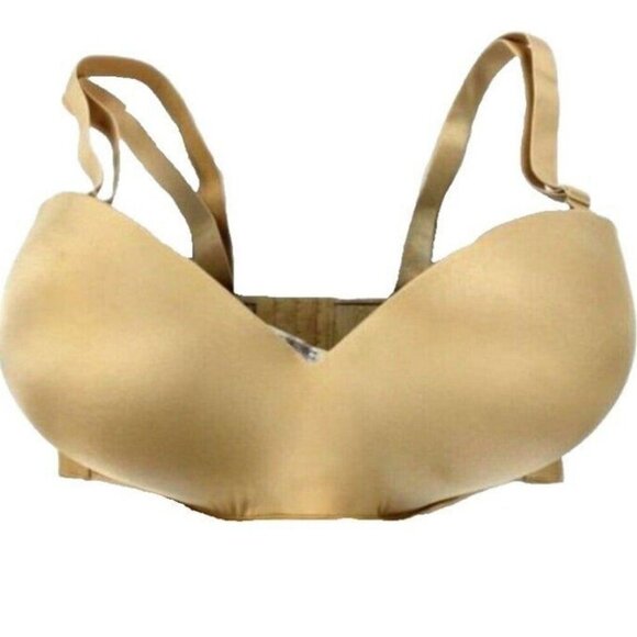 Lane Bryant Cacique Bra 38C Cafe Multi-Way Strapless Bare Solution w/ Straps - Picture 2 of 10